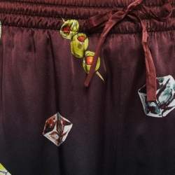 Casablanca Club Black Print Silk Sunset Shorts M