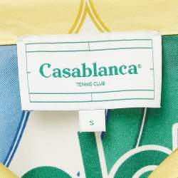 Casablanca Multicolor Silk Reve De Tennis Short Sleeve Shirt S