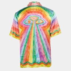 Casablanca Multicolor Mind Vibrations Print Satin Silk Shirt S