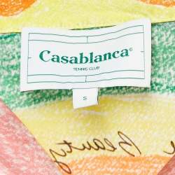 Casablanca Multicolor Mind Vibrations Print Satin Silk Shirt S