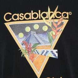Casablanca Black Printed Cotton Crew Neck Oversized T-Shirt M