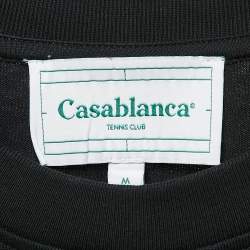 Casablanca Black Printed Cotton Crew Neck Oversized T-Shirt M