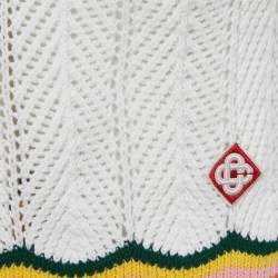 Casablanca White Striped Crochet Tennis Club Shorts L