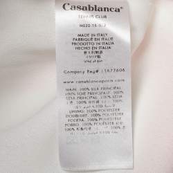 Casablanca White Striped Silk Tennis Club Shorts L