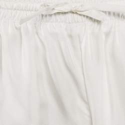 Casablanca White Striped Silk Tennis Club Shorts L