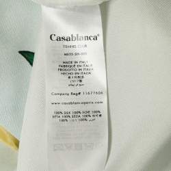 Casablanca Blue Printed Silk Short Sleeve Shirt L