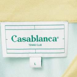 Casablanca Blue Printed Silk Short Sleeve Shirt L