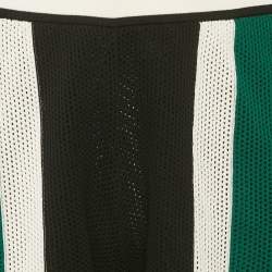 Casablanca Green Striped Crochet Tennis Club Shorts L