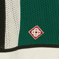 Casablanca Green Striped Crochet Tennis Club Shorts L
