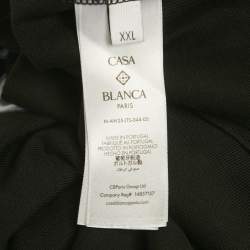 Pre Owned Casablanca Black Printed Jersey Crewneck T-Shirt XXL