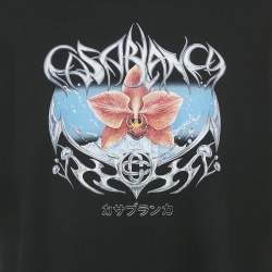 Pre Owned Casablanca Black Printed Jersey Crewneck T-Shirt XXL