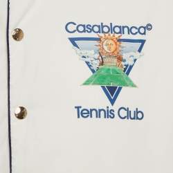 مملوكة مسبقًا Casablanca Tennis Club White Printed Synthetic Coach Jacket S