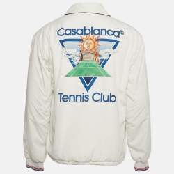 مملوكة مسبقًا Casablanca Tennis Club White Printed Synthetic Coach Jacket S