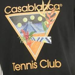 Pre Owned Casablanca Tennis Club Printed Cotton T-Shirt M