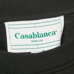 Pre Owned Casablanca Tennis Club Printed Cotton T-Shirt M
