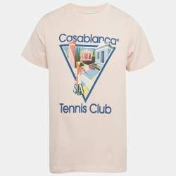 مملوكة مسبقًا Casablanca Pink Printed Jersey Tennis Club T-Shirt M