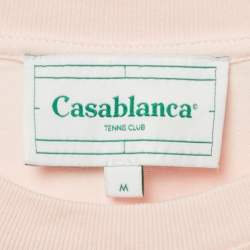 Pre Owned Casablanca Pink Printed Jersey Tennis Club T-Shirt M