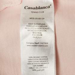Pre Owned Casablanca Pink Printed Jersey Tennis Club T-Shirt M