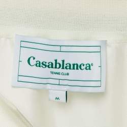 مملوكة مسبقًا Casablanca Tennis Club White Icon Print Silk Shirt M