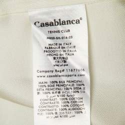 مملوكة مسبقًا Casablanca Tennis Club White Icon Print Silk Shirt M