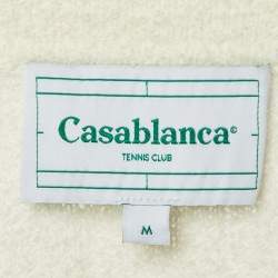 مملوكة مسبقًا Casablanca Ivory Boucle Knit Polo T-Shirt M