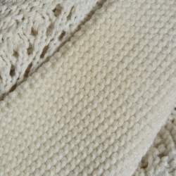 Pre Owned Casablanca Off White Wavy Crochet Knit Button Front Shirt L