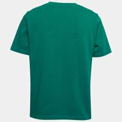 Casablanca Green Logo Print Cotton Crew Neck Half Sleeve T-Shirt L