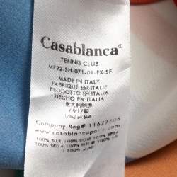 Casablanca Multicolor Logo Print Satin Silk Half Sleeve Shirt L