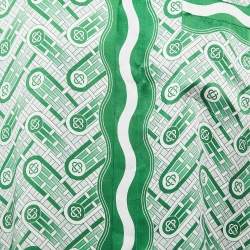 Casablanca Green Printed Satin Silk Shirt L