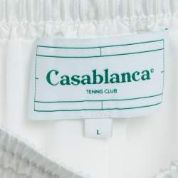 Casablanca Tennis Club Striped Satin Shorts L