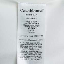 Casablanca Tennis Club Striped Satin Shorts L