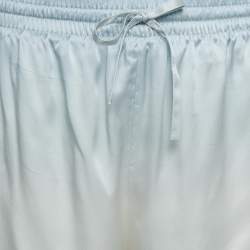 Casablanca Blue Printed Satin Silk Tennis Club Shorts L
