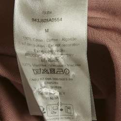 Pre Owned Dior Homme Metal Rose Pink Cotton Logo Detail Crew Neck T-Shirt M