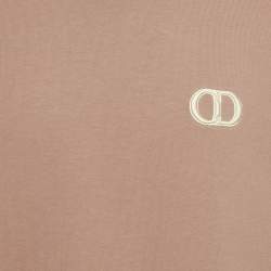Pre Owned Dior Homme Metal Rose Pink Cotton Logo Detail Crew Neck T-Shirt M