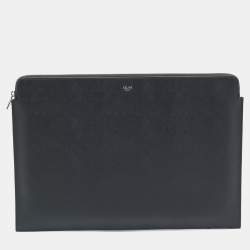 Pre Owned Celine Dark Grey Leather Document Holder
