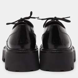 Celine Leather Black Leather Accents Studded Lace Up Derby Size 41