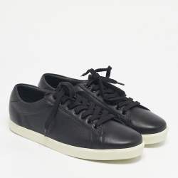 Pre Owned Celine Black Leather Lace Up Sneakers Size 42