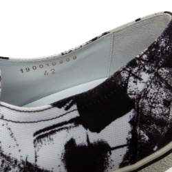 Celine Black/White Canvas Lace Up Sneakers Size 42