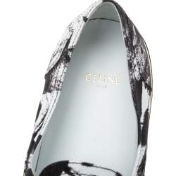 Celine Black/White Canvas Lace Up Sneakers Size 42