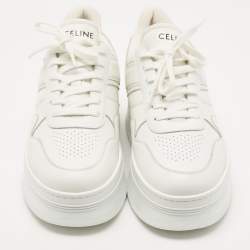 Celine White Leather Platform Sneakers Size 42