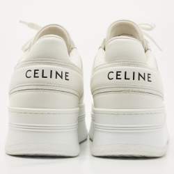 Celine White Leather Platform Sneakers Size 42