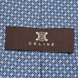 Celine Vintage Blue Print Silk Tie