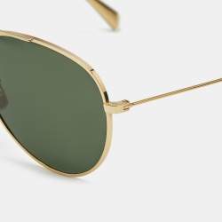 Pre Owned Celine Green/Gold Tone CL40062U Aviator Sunglasses