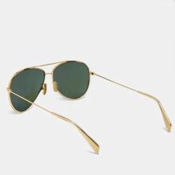Pre Owned Celine Green/Gold Tone CL40062U Aviator Sunglasses