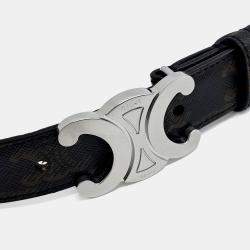 Pre Owned Celine Black PVC Triumph Belt