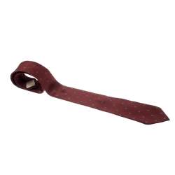 Celine Vintage Brown Silk Horse Shoe Print Tie 