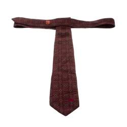 Celine Vintage Multicolor Paisley Printed Silk Tie