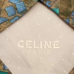Celine Vintage Multicolor Printed Silk Tie