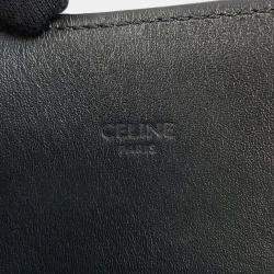 Celine Black Coated Canvas Leather Triomphe Horizontal Tote Bag