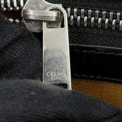 Celine Black Coated Canvas Leather Triomphe Horizontal Tote Bag